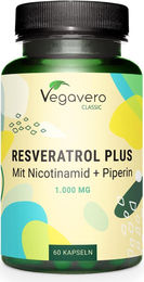 Vegavero Resveratrol Plus Kapseln mit Nicotinamid vegan 60 Stück – Bild 1 von 2