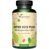 Produktbild von Vegavero Roter Reis Plus mit Kräuter-Komplex, 120 Kapseln, vegan