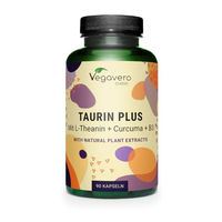 Produktbild von Vegavero Taurin Plus 1000 mg mit Curcuma-Extrakt und L-Theanin 90 Kapseln vegan ohne Zusatzstoffe