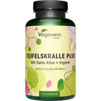 Produktbild von VEGAVERO Teufelskralle Plus Kräuter-Komplex Kapseln vegan ohne Zusatzstoffe