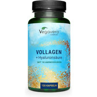 Produktbild von VEGAVERO Vegan Collagen+Hyaluronic Acid Kapseln mit Kollagen-Booster vegan ohne Zusatzstoffe 120 Stück