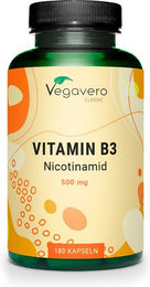 VEGAVERO Vitamin B3 Nicotinamid Niacin Kapseln vegan ohne Zusatzstoffe 180 Stück – Bild 1 von 1