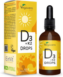 VEGAVERO Vitamin D3+K2 Tropfen vegan ohne Zusatzstoffe – Bild 1 von 1