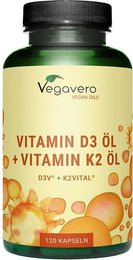 VEGAVERO Vitamin D3 und K2 Kapseln 1000 IE vegan ohne Zusatzstoffe 120 Kapseln – Bild 1 von 1