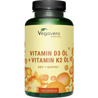 Produktbild von VEGAVERO Vitamin D3 und K2 Kapseln 1000 IE vegan ohne Zusatzstoffe 120 Kapseln