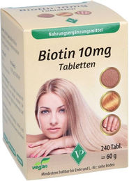 Velag Pharma Biotin 10 mg hochdosiert vegan Tabletten 240 Stück – Bild 1 von 1