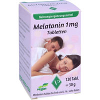 Produktbild von Velag Pharma Melatonin 1 mg Tabletten vegan glutenfrei laktosefrei 120 Stück