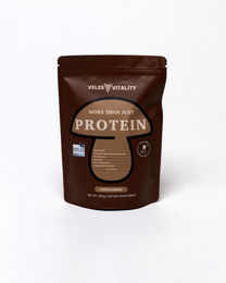 Veles Vitality Funktionelles Proteingetränk Schokolade laktosefrei mit 5 Pilzextrakten BCAA Vitaminen und Enzymen 350 g – Bild 1 von 3