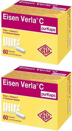 Verla Eisen C pur Kapseln mit Eisengluconat und natürlichem Vitamin C aus Acerola und Hagebutte 120 Kapseln – Bild 1 von 1