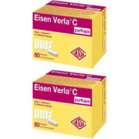 Produktbild von Verla Eisen C pur Kapseln mit Eisengluconat und natürlichem Vitamin C aus Acerola und Hagebutte 120 Kapseln
