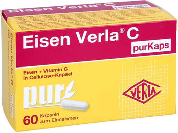 Verla Eisen C purKaps Kapseln mit 10 mg Eisen und Vitamin C, 60 Stück, vegan, glutenfrei und zuckerfrei – Bild 1 von 2