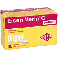 Produktbild von Verla Eisen C purKaps Kapseln mit 10 mg Eisen und Vitamin C, 60 Stück, vegan, glutenfrei und zuckerfrei