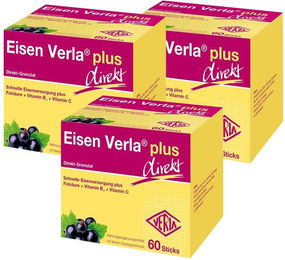 Verla Eisen Verla plus direkt Eisenfumarat Sticks vegan zuckerfrei glutenfrei laktosefrei für Kinder 180 Stück – Bild 1 von 1