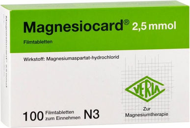 Verla Magnesiocard 2,5 mmol Filmtabletten 100 Stück glutenfrei und laktosefrei für Kinder, Schwangere und Stillende – Bild 1 von 1