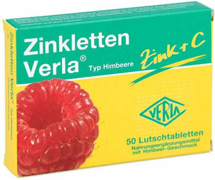 Verla Zink Citrat Lutschtabletten Himbeere vegan glutenfrei laktosefrei für Kinder – Bild 1 von 1