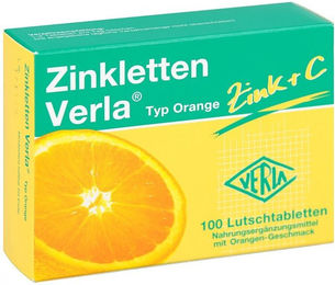 Verla Zink Lutschtabletten Orange für Kinder vegan glutenfrei laktosefrei – Bild 1 von 1