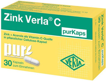 Verla Zink Verla C Pur Kapseln mit Zinkgluconat vegan glutenfrei laktosefrei zuckerfrei 30 Kapseln – Bild 1 von 1
