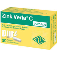 Produktbild von Verla Zink Verla C Pur Kapseln mit Zinkgluconat vegan glutenfrei laktosefrei zuckerfrei 30 Kapseln