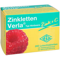 Produktbild von Verla Zinkletten Lutschtabletten mit Zinkcitrat Himbeere für Kinder 200 Stück