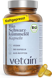 VETAIN Bio Schwarzkümmelöl Kapseln vegan 180 Stück – Bild 1 von 1