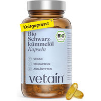 Produktbild von VETAIN Bio Schwarzkümmelöl Kapseln vegan 180 Stück