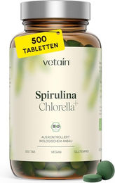 VETAIN Bio Spirulina und Chlorella Tabletten Superfood-Mischung Vegan und Glutenfrei – Bild 1 von 1
