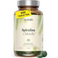 Produktbild von VETAIN Bio Spirulina und Chlorella Tabletten Superfood-Mischung Vegan und Glutenfrei