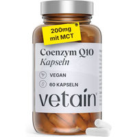 Produktbild von VETAIN Coenzym Q10 200 mg Ubiquinon Kapseln vegan glutenfrei laktosefrei