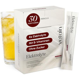 VETAIN Elektrolyte Pulver mit 4 Vitaminen Maracuja Kokoswasserbasiert 30 Sticks Vegan Glutenfrei Laktosefrei – Bild 1 von 8