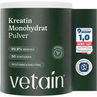 Produktbild von VETAIN Kreatin Monohydrat Pulver 250 g vegan und ohne Zusatzstoffe