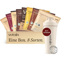 Produktbild von VETAIN Proteinpulver Probierpaket mit Shaker - 8 x 30g - Vegan & Bio - Mehrkomponenten Protein Pulver