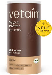 VETAIN Proteinpulver Vegan Bio Iced Coffee mit 20g Eiweiß und 75mg Koffein 540g – Bild 1 von 3