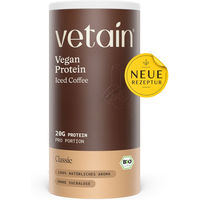 Produktbild von VETAIN Proteinpulver Vegan Bio Iced Coffee mit 20g Eiweiß und 75mg Koffein 540g