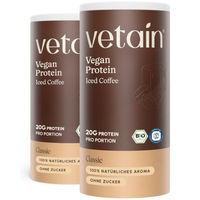 Produktbild von VETAIN Veganes Bio Proteinpulver Eiskaffee 1080g mit fermentierten Erbsen, EAA & BCAA, laktosefrei und glutenfrei
