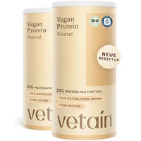 Produktbild von VETAIN Veganes Mehrkomponenten Proteinpulver Neutral - Bio Protein Pulver mit fermentierten Erbsen - 1080g