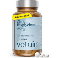 Produktbild von VETAIN Zink Tabletten mit Zink Bisglycinat 25 mg vegan und ohne Zusatzstoffe
