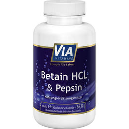 Via Vitamine Betain HCL und Pepsin hochdosiert ohne Zusatzstoffe 120 Kapseln – Bild 1 von 2