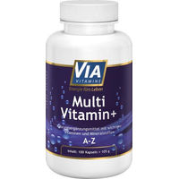 Produktbild von Via Vitamine Multivitamin und Mineralstoffe A-Z hochdosiert Kapseln 100 Stück laktosefrei glutenfrei hefefrei für Senioren sowie Schwangere und Stillende