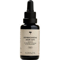 Produktbild von VIANOA Ashwagandha Tropfen mit KSM-66 Vollspektrum-Extrakt 5% Withanoliden vegan glutenfrei zuckerfrei