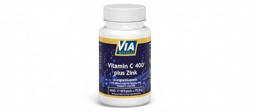 Viavitamine Vitamin C 400 und Zink Langzeitkapseln mit 400 mg Vitamin C und 15 mg Zink, 90 Kapseln – Bild 1 von 2