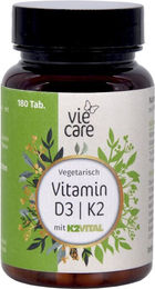 Viecare Vitamin D3 K2 Tabletten vegetarisch 180 Stück – Bild 1 von 3