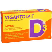 Produktbild von Vigantolvit Immun Filmtabletten mit Vitamin D3 2000 I.E., Vitamin C, Zink, Selen und Kupfer, glutenfrei und laktosefrei