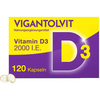 Produktbild von Vigantolvit Vitamin D3 2000 I.E. Kapseln 120 Stück glutenfrei und laktosefrei