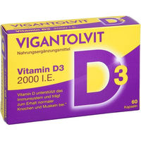 Produktbild von Vigantolvit Vitamin D3 2000 I.E. Kapseln 60 Stück glutenfrei und laktosefrei für Erwachsene