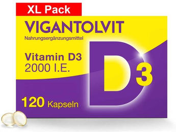 Vigantolvit Vitamin D3 2000 I.E. Kapseln für Erwachsene glutenfrei und laktosefrei 120 Stück – Bild 1 von 1