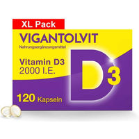 Produktbild von Vigantolvit Vitamin D3 2000 I.E. Kapseln für Erwachsene glutenfrei und laktosefrei 120 Stück