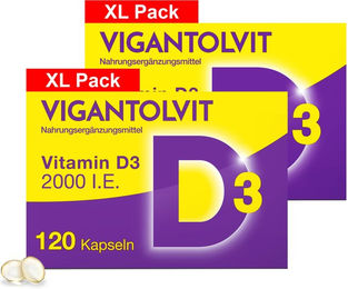Vigantolvit Vitamin D3 2000 I.E. Kapseln für Erwachsene glutenfrei und laktosefrei 240 Stück – Bild 1 von 2