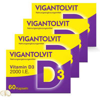 Produktbild von Vigantolvit Vitamin D3 2000 I.E. Kapseln glutenfrei und laktosefrei für Erwachsene 240 Stück