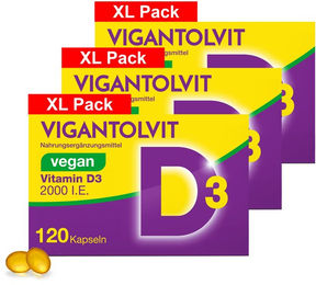 Vigantolvit Vitamin D3 2000 I.E. Kapseln vegan glutenfrei laktosefrei 360 Stück – Bild 1 von 4