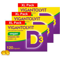 Produktbild von Vigantolvit Vitamin D3 2000 I.E. Kapseln vegan glutenfrei laktosefrei 360 Stück